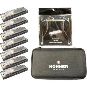 HOHNER  ブルースハーモニカ 7本 ケース ハーモニカホルダー
