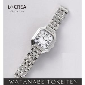 腕時計 レディース ソーラー LCREA（ルクレア）LC2004-SSWH5L 角型 ステンレス シルバー 白蝶貝文字盤 日本製｜watanabetokeiten