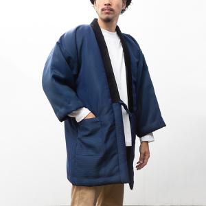 新品  はんてん 久留米 日本製 綿の郷 綿入れ 暖かい ゆったり LL 男性用 半纏 防寒 和服 日本製 半纏 メンズ 久留米織 綿入れ 袢纏 半天 男性用 青 紺 はんてん