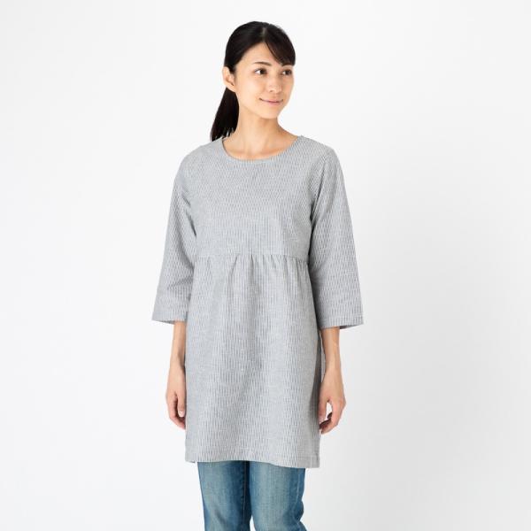 日本製 久留米織 チュニック レディース 七分袖 ワンピース 母の日 敬老の日 プレゼント ファッシ...