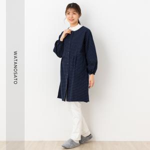 割烹着 日本製 久留米織 前ボタン ドビー織 ...の詳細画像3