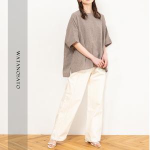 日本製 久留米ちぢみ織 ワイドチュニック レデ...の詳細画像2