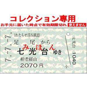 わたらせ渓谷鐵道　７並びきっぷ　足尾から七光台ゆき