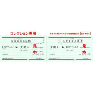 大間々からあしかがフラワーパークゆき（軟券連絡往復乗車券）