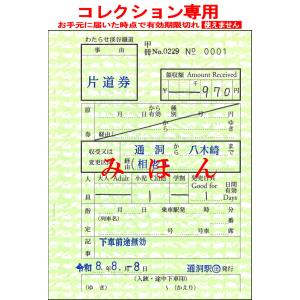 わたらせ渓谷鐵道　８並びきっぷ　通洞から八木崎ゆき【小児】