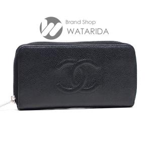 美品　CHANEL レザー キャビアスキン　ココマーク　長財布 CHANEL（シャネル） 長財布 ココマーク キャビアスキン レザー ロング