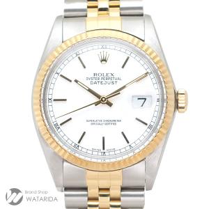 ロレックス ROLEX 腕時計 デイトジャスト 16013 8番台 SS YG 白文字盤  箱・保・国際サービス保証書付 送料無料｜watarida710