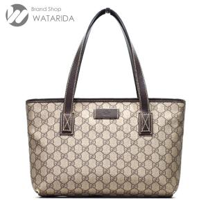 グッチ GUCCI バッグ GGスプリーム トートバッグ 211138 ベージュ ブラウン 保存袋付 送料無料｜watarida710