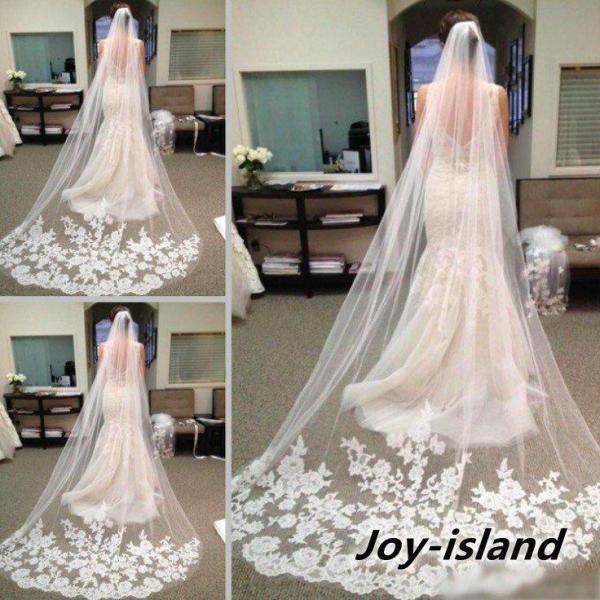 ロングベール ウエディングベール3m花柄レース刺繍ブライダル結婚式フラワーベールロング花嫁５m 披露...