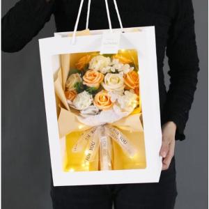 ソープフラワー花束花弁ブーケギフト石鹸のお花soapflowerボックス薔薇ひまわり向日葵ローズプレゼントお祝い 花母の日