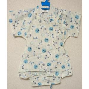 男の子用甚平変り織生地100サイズ・腹掛け甚平白地とんぼ柄(bj0f19n)