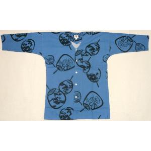 祭り鯉口シャツ・紫地波うさぎ柄・小サイズ(ik0p04f) : ライフ