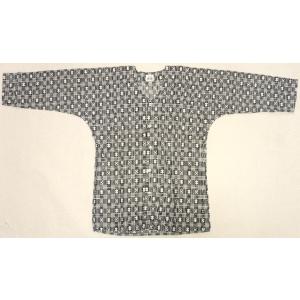 お祭鯉口シャツキロ格子黒Ｌ（大）サイズ