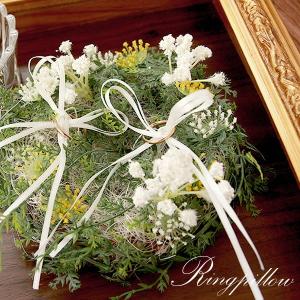 リングピロー 完成品 結婚式 ウェディング 野花のリングピロー ナチュラル 春 挙式 かわいい シン...