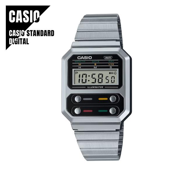 【即納】 CASIO STANDARD カシオ スタンダード デジタル メタルバンド A100WE-...