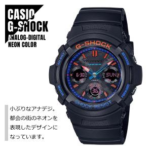 CASIO カシオ G-SHOCK Gショック アナデジ 耐衝撃構造 タフソーラー AWR-M100SCT-1A ブラック ネオンカラー 腕時計 メンズ レディース
