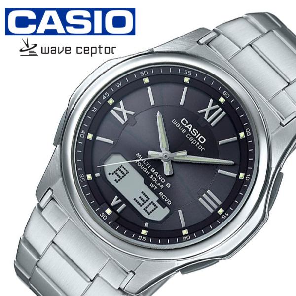 カシオ ウェーブセプター ソーラー 電波 時計 CASIO WAVE CEPTOR 腕時計 メンズ ...