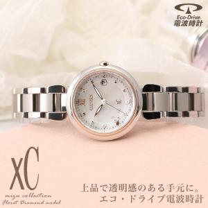 電波ソーラー シチズン 腕時計 クロスシー CITIZEN xC レディース ミズコレクション ティタニア フローレットダイヤ ホワイト シルバー 時計 ES9466-65W｜watch-lab