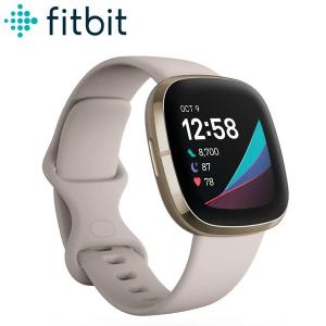 Fitbit フィットビット  Fitbit Sense GPS搭載 スマートウォッチ ルナホワイト/ソフトゴールド L/S サイズ  FB512GLWT-FRCJK
