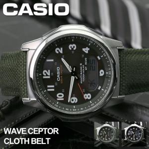 電池交換・時刻調整不要 カシオ ソーラー 電波 時計 ウェーブセプター 腕時計 CASIO wave ceptor メンズ 男性 お父さん 父親 アナログ 軽量 ブラック グリーン｜watch-lab