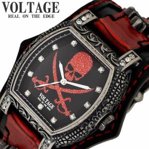 ヴォルテージ VOLTAGE 腕時計 チャーチ CHURCH メンズ VO-024S-02BR 男性 ブラック バイカー ロック 革ジャン コンチョ シルバー 人気 おすすめ おしゃれ｜watch-lab