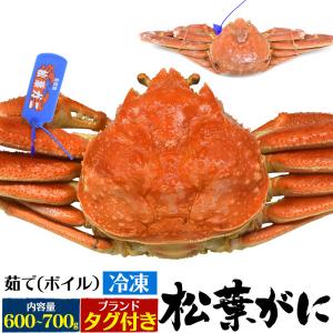 茹で 冷凍松葉ガニ 600g〜700g  送料無料 蟹 かに ボイル ゆで 在庫品 冷凍発送 境港水揚げ 山陰産ブランド ブランドタグ付き｜watch-me