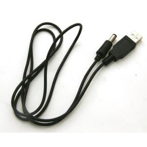 USB充電ケーブル USB-丸型ピン(5.5mm-2.1mm中＋)