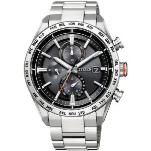 腕時計 シチズン アテッサ AT8181-63E メンズ エコ・ドライブ電波時計 ワールドタイム クロノグラフ 正規品｜watch-moonf