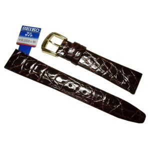 時計用 ベルト 18mm セイコー SEIKO DA63 ワニサイド 焦げ茶 メンズ  正規品