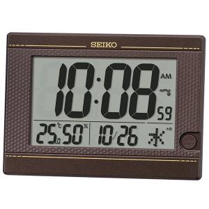 セイコークロック 置き時計 置時計 掛け置き兼用 目覚まし時計 SQ448B アラーム 温度湿度計 カレンダー 電波時計 正規品｜watch-moonf