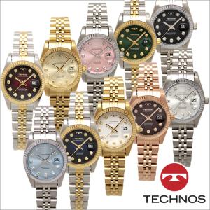 テクノス　T6923 オールステンレス 三針 カレンダー  腕時計 レディース TECHNOS 正規品 アウトレット｜watch-outletstore