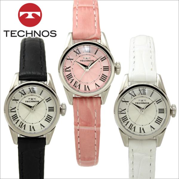 テクノス　T9926 ステンレスケース レザーベルト 三針  腕時計 レディース TECHNOS 正...