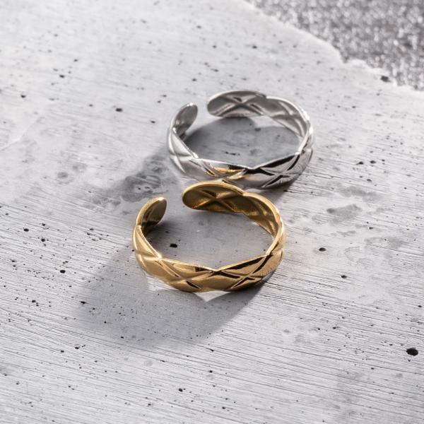 リング ステンレス 18Kコーティング  指輪 金属アレルギー 高見え レディース 可愛い 大人 ゴ...