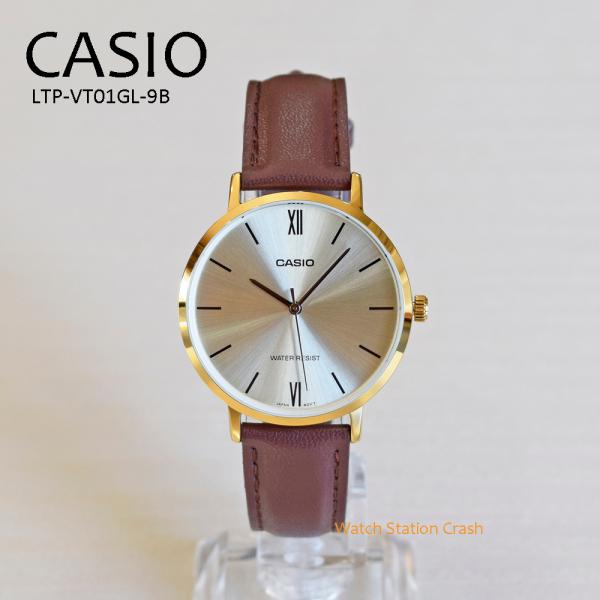 日本未発売 CASIO レディース 腕時計 シャンパンゴールド ブラウン アナログ フェイクレザー ...