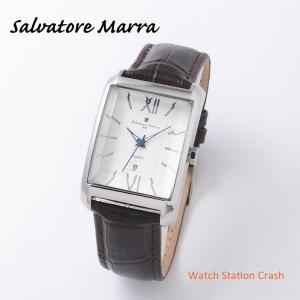 レクタンギュラー 腕時計 メンズ イタリアブランド Salvatore Marra（サルバトーレ マーラ）SM21101-SSWH カットガラス 本革ベルト｜watchcrash