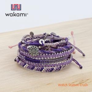 wakami ブレスレット 7本セット wa20002 ワカミ パープル系 グラテマラ発祥のハンドメイドブランド メンズ レディース｜watchcrash