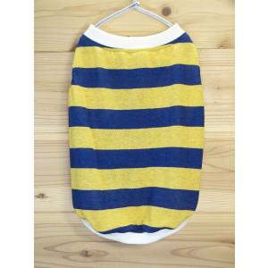 カラシ×ネイビー・中太ラガーボーダー・タンクトップ