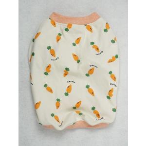 ラメ入りにんじん柄・半袖Tシャツ(オレンジ)の詳細画像2