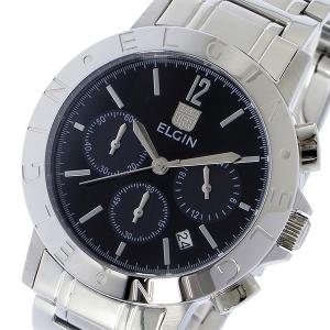 エルジン ELGIN クロノ クオーツ メンズ 腕時計 FK1409S-B ブラック クリスマスプレゼント｜watchlist