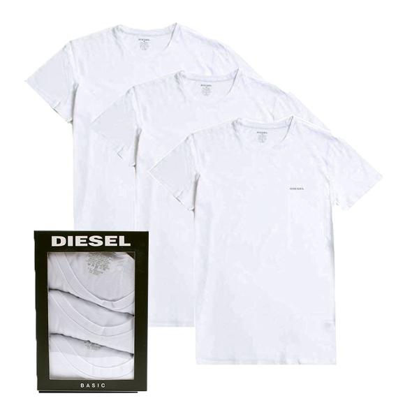ディーゼル DIESEL Tシャツ 00SPDG-0AALW-100-M メンズ ホワイト 3枚セッ...