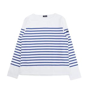 セントジェームズ SAINT JAMES NAVAL ロングTシャツ ロンT 長袖 ボーダー NAVAL-2691-NEIGE-GITANE-S レディース メンズ ホワイト ブルー｜watchlist