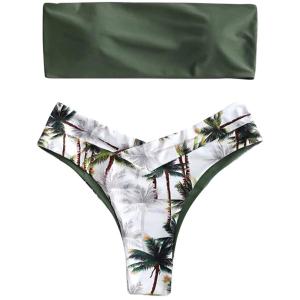 Conjunto De Bikini para Mujer Traje De Ba o De Tanga Sin Mangas Con Estampado De rbol　並行輸入品