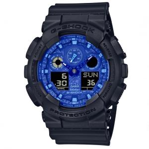 カシオ Gショック CASIO G-SHOCK BLUE PAISLEY アナデジ クロノグラフ クオーツ GA-100BP-1AJF 送料無料｜watchshop