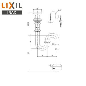 LF-10SAL リクシル LIXIL/INAX 排水金具 呼び径25mm・ゴム栓式床排水Sトラップ 送料無料｜water-space
