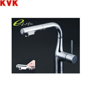 【美品】KVK シングルシャワー付き混合栓　KM6061 シングルシャワー付混合栓 撥水：KM6061ECHS｜キッチン用水栓：台付1穴