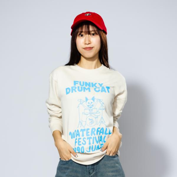 ドラム ねこ Tシャツ イラスト ロック フェス レコード WATERFALL