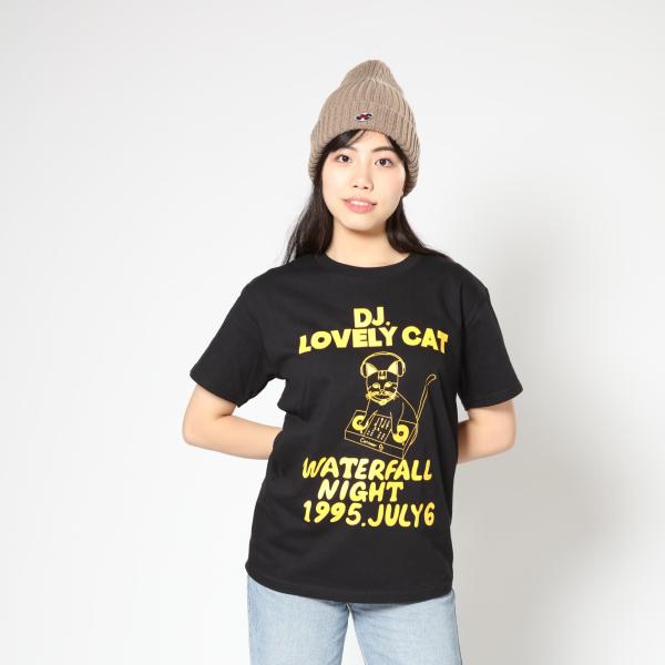 DJ 猫 Tシャツ ロック テクノ ハウス クラブ レコード WATERFALL