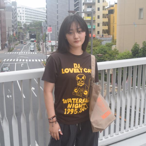 DJ 猫 Tシャツ 2022AW新色 ブラウン 秋 フェス WATERFALL