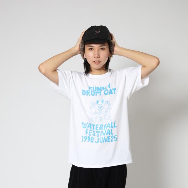 ドラム ねこ Tシャツ イラスト ロック フェス レコード WATERFALL