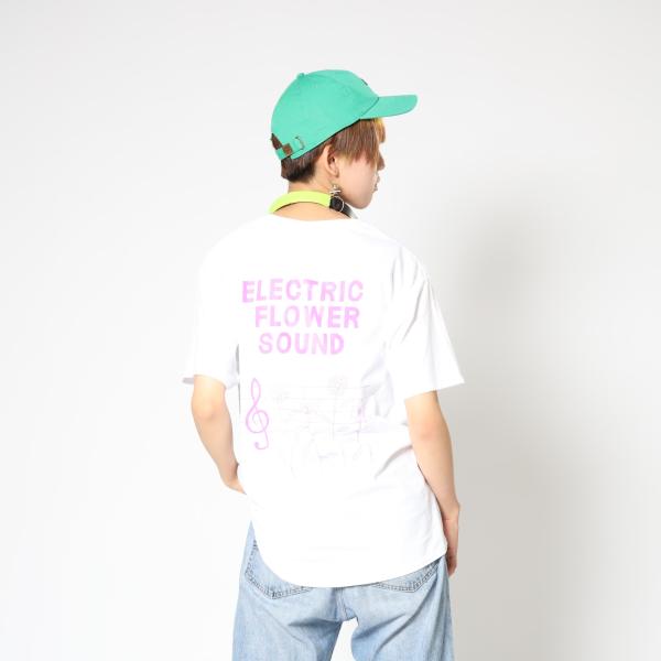 DJ テクノ イラスト Tシャツ 花 音符 エレクトロ 新作 WATERFALL